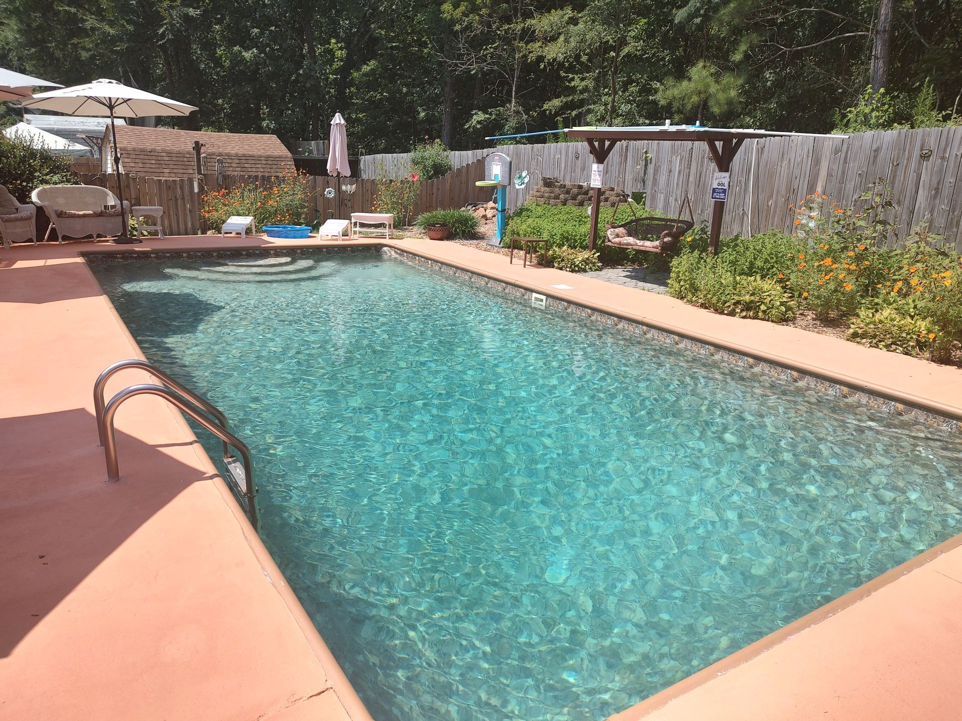 3' shallow 8' deep changing room in the shed