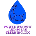The logo for power window and solar cleaning , llc shows a fist in a drop of water.
