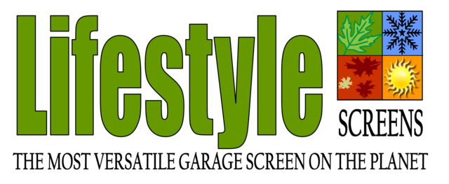 the logo for lifestyle screens the most versatile garage screen on the planet