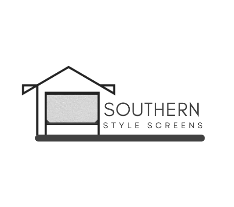 a black and white logo for southern style screens .