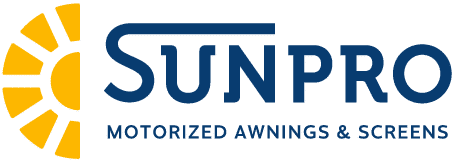 the sunpro logo is for motorized awnings and screens .