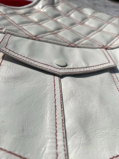 Black Iron & Pine Riding Vest White/Red