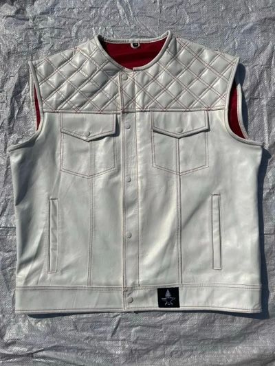 Black Iron & Pine Riding Vest White/Red