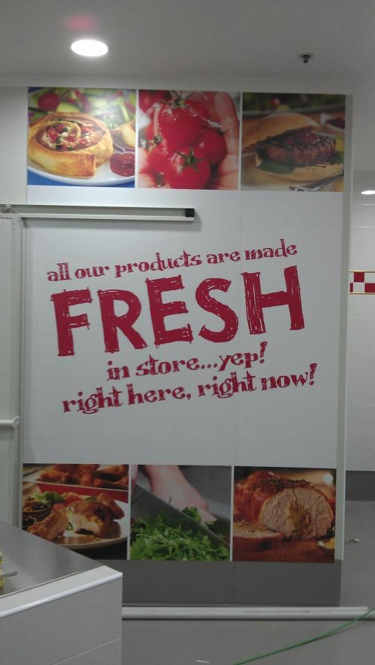 A Sign on A Wall that Says Fresh in Store Right Here Right Now — Signmax Bundaberg In Kensington, QLD