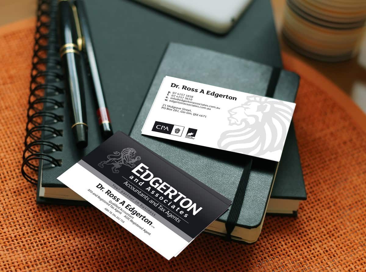 Business Cards on a Black Notebook With Pens — Signmax Bundaberg In Kensington, QLD