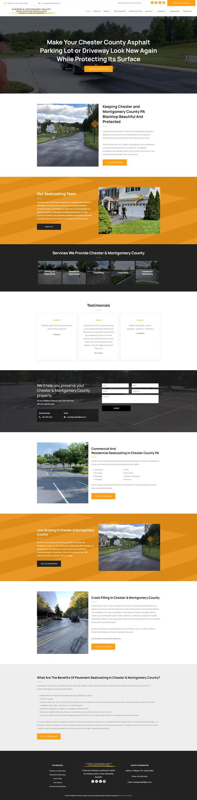 chester and montgomery county sealcoating specialist fullscreen capture