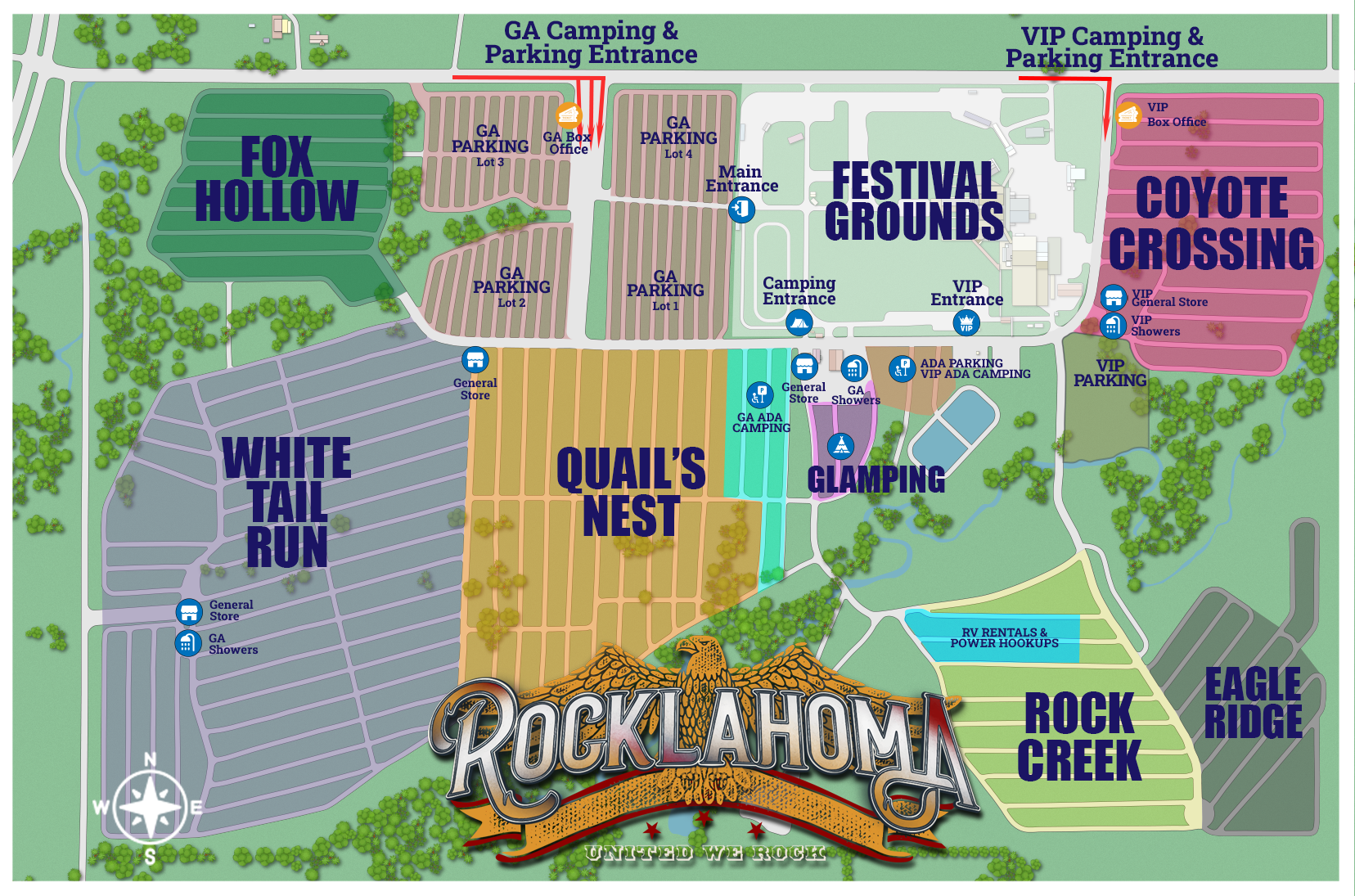 Rock Lahoma Camping Map