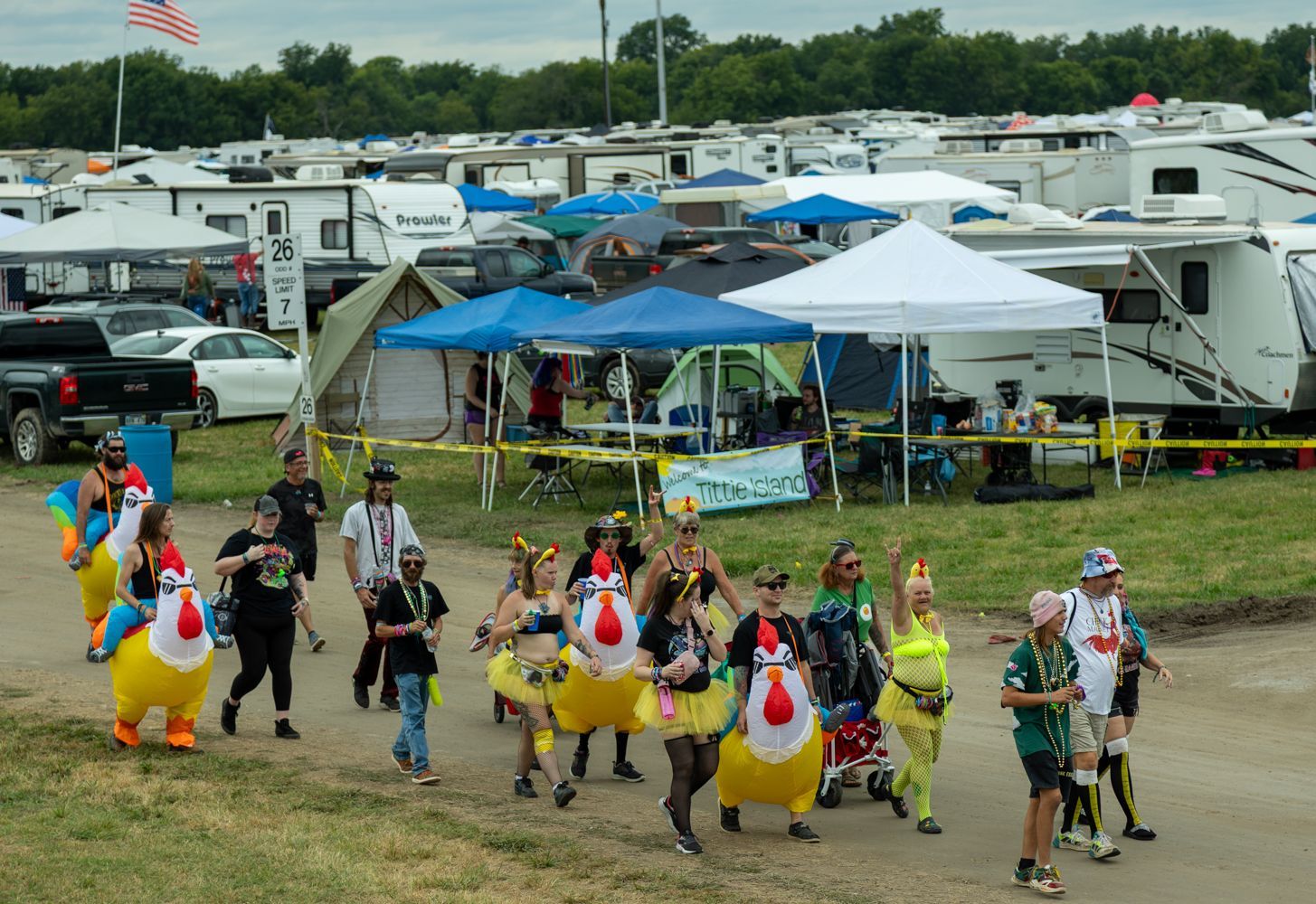 Inflatable pool camping at RV park