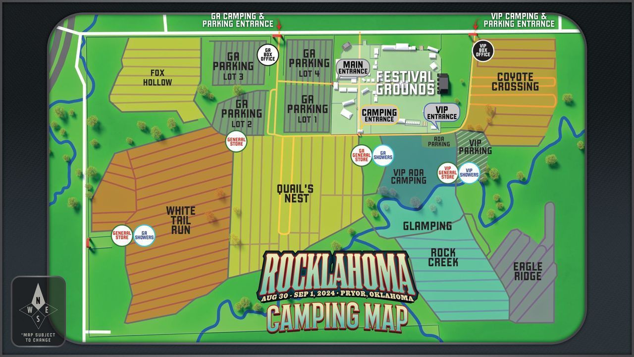 Rock Lahoma Camping Map