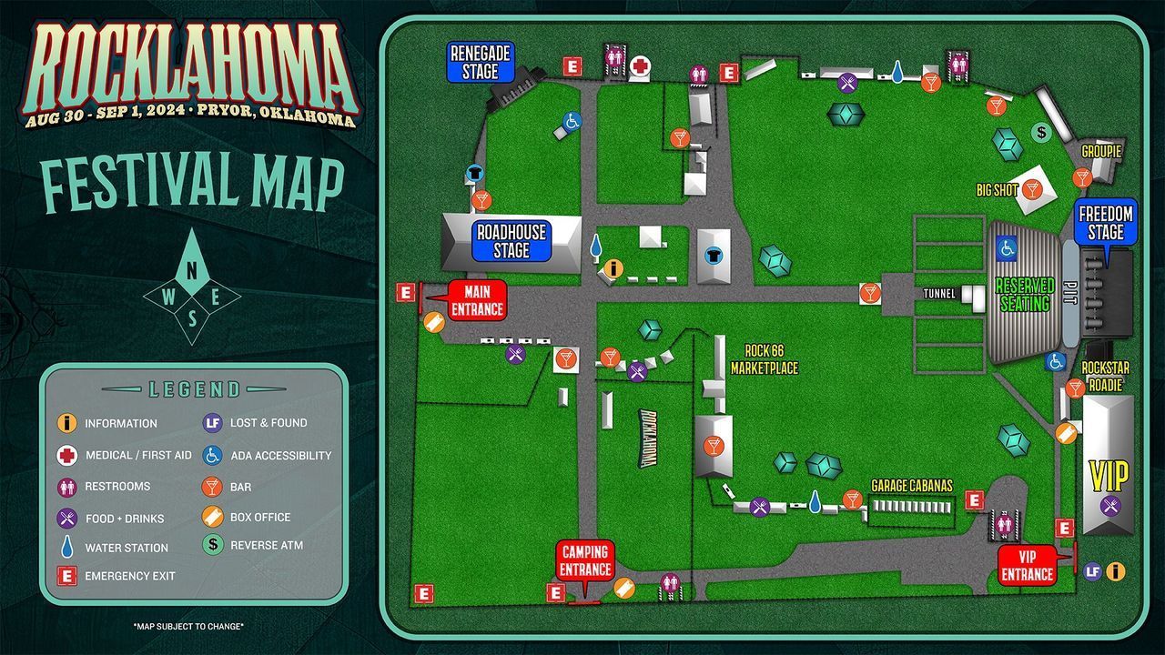 Rock Lahoma Festival Map