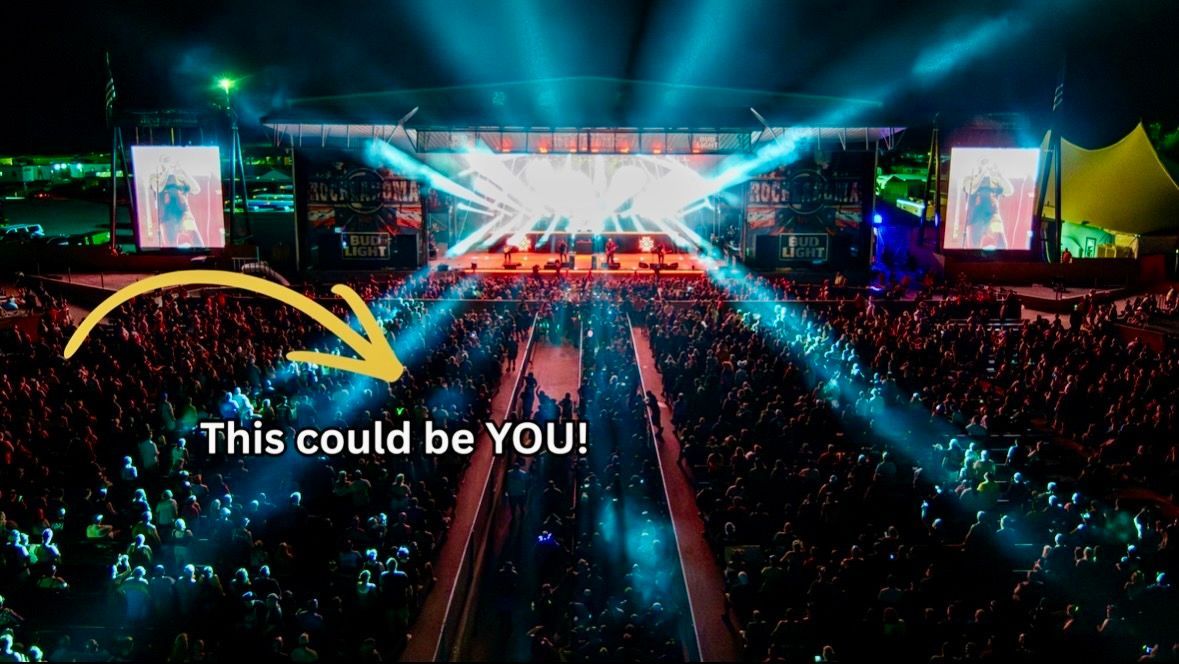 Rocklahoma concert night crowd with stage