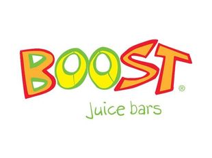 The Boost Juice bars logo featuring the brand name in stylized, multi-colored letters on a white background.