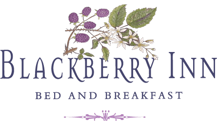 A logo for a bed and breakfast called blackberry inn