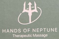 A logo for hands of neptune therapeutic massage