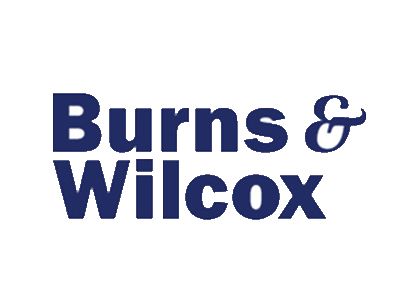 Burns & Wilcox logo in navy blue text on white background.