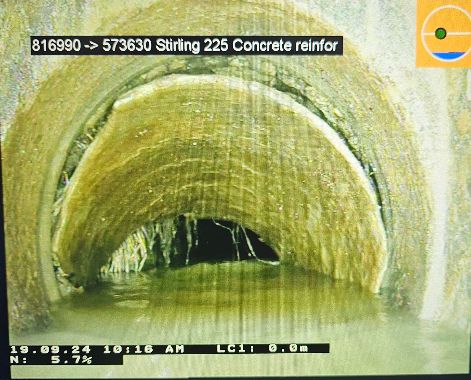 Inspection of a concrete-reinforced tunnel with water at the bottom — Pro Pipe Solutions in Queanbeyan, NSW