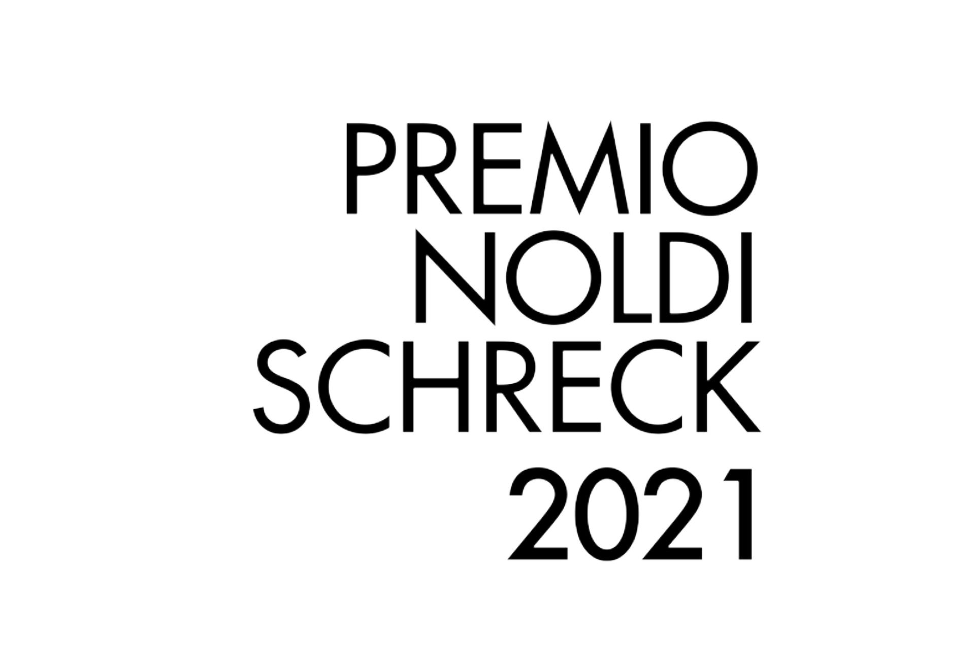 Un logo en blanco y negro para el premio noldi schreck 2021