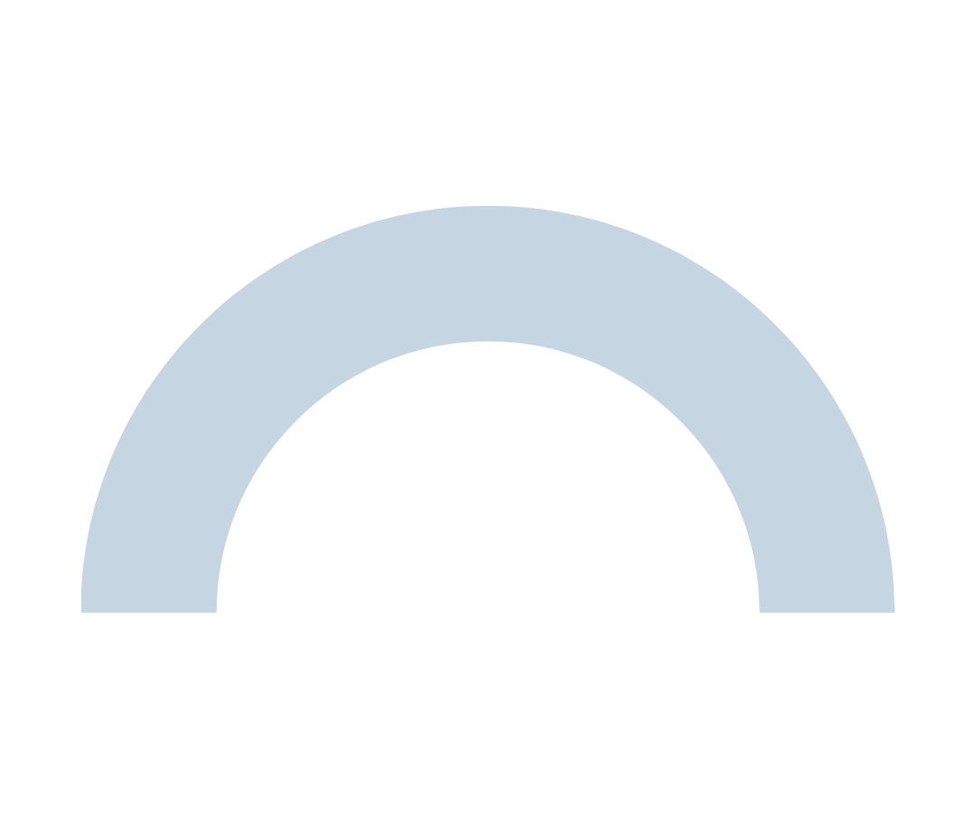 Light blue arch shape on white background.