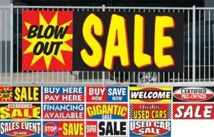 A sign that says blow out sale on it