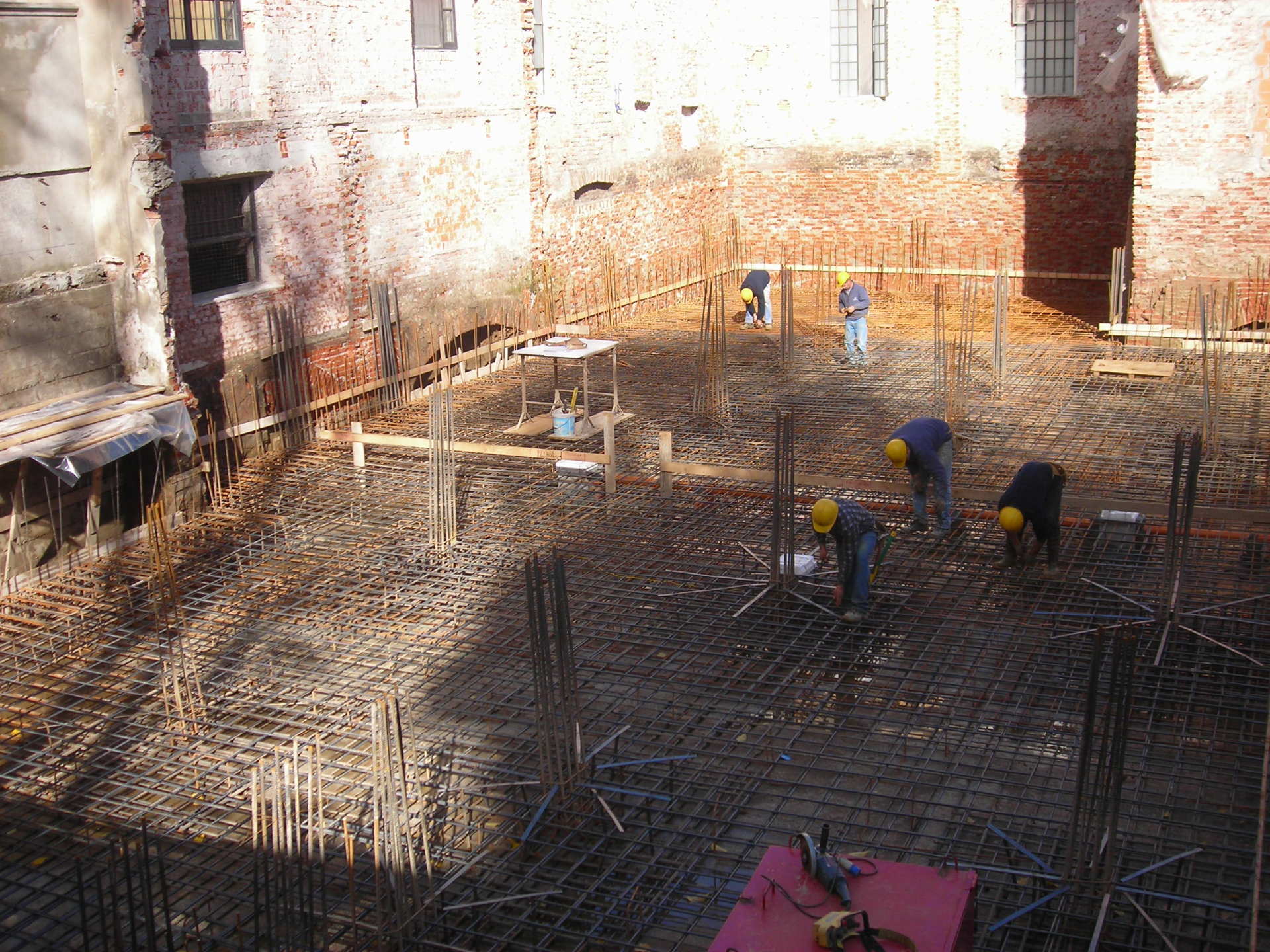 View of foundation scaffolding