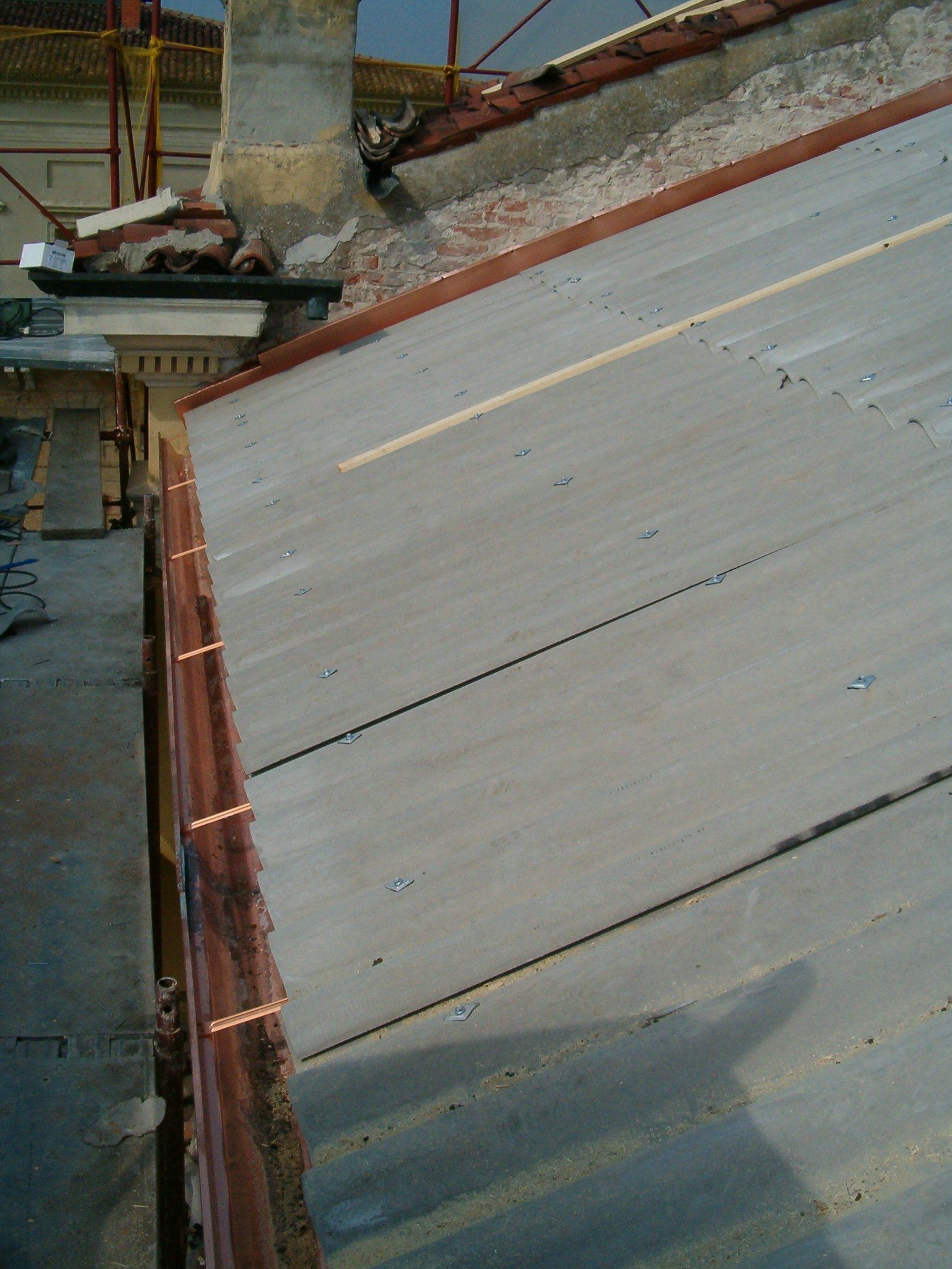 laying of undercoat slabs in ecological fiber cement