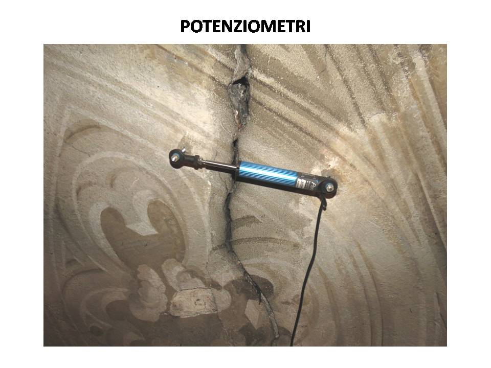 monitoring: installation of potentiometers on the lesions of the vault