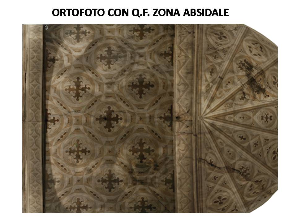 photographic survey: orthophotos with cracks in the apse area