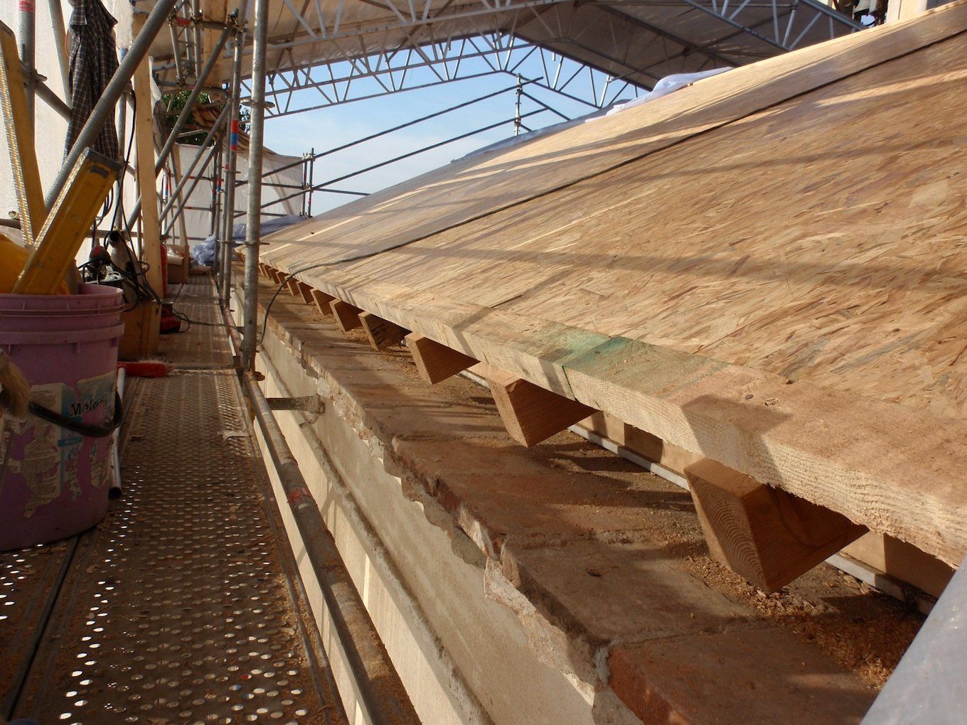 second layer in OSB panels laid on a plank