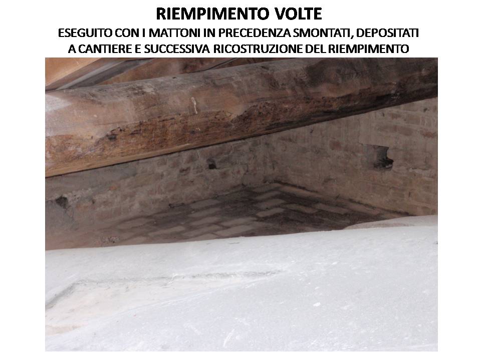 filling the vaults using the previously removed bricks