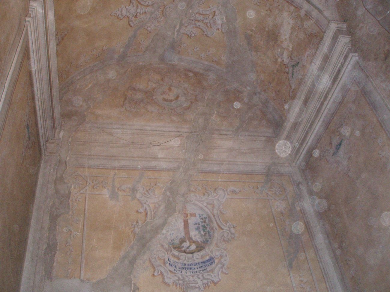 internal injury on the west side chapel wall