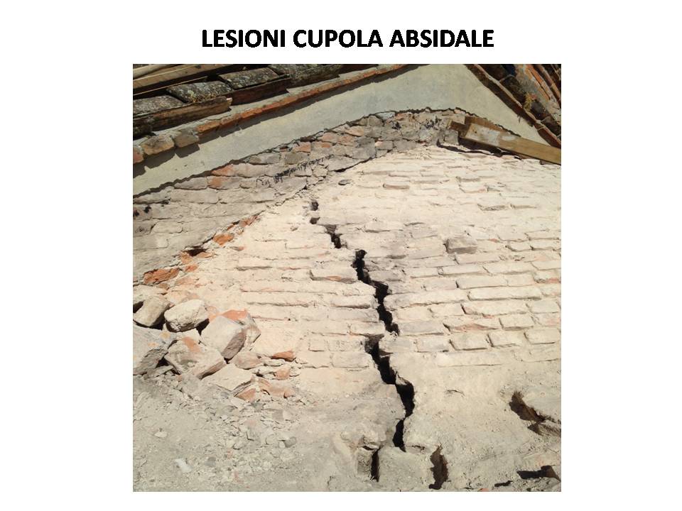 injury on the dome of the apse