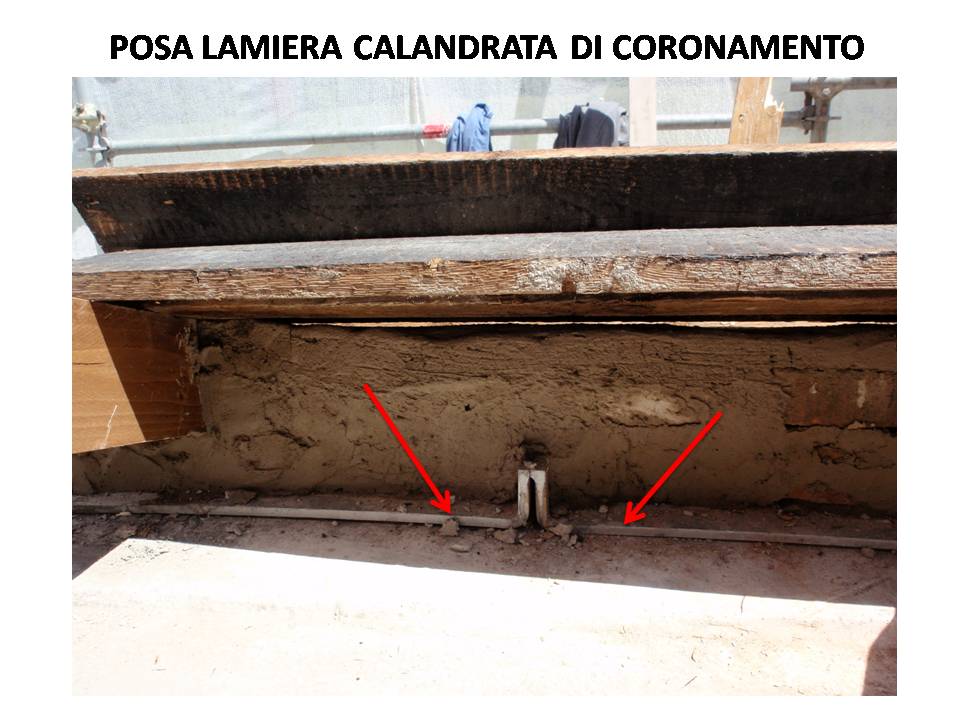 apse area: laying of calendered sheet on the wall