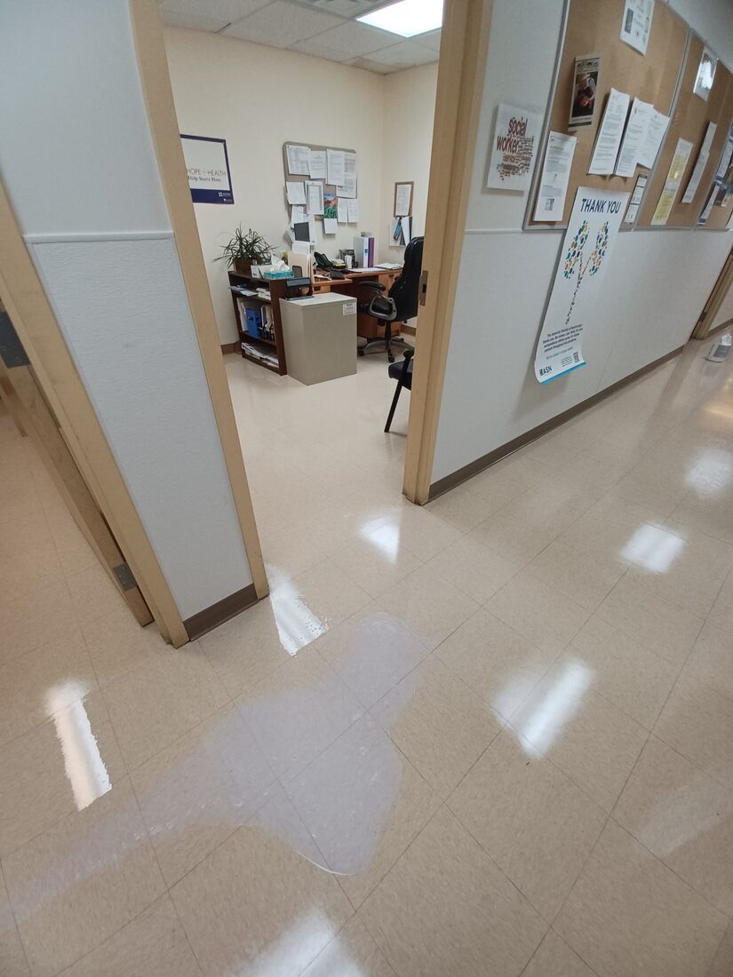 A clean hallway in a hospital