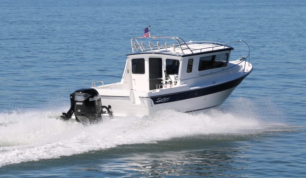 Roof Top Radar Arch by Tanner Manufacturing on a Sea Sport boat