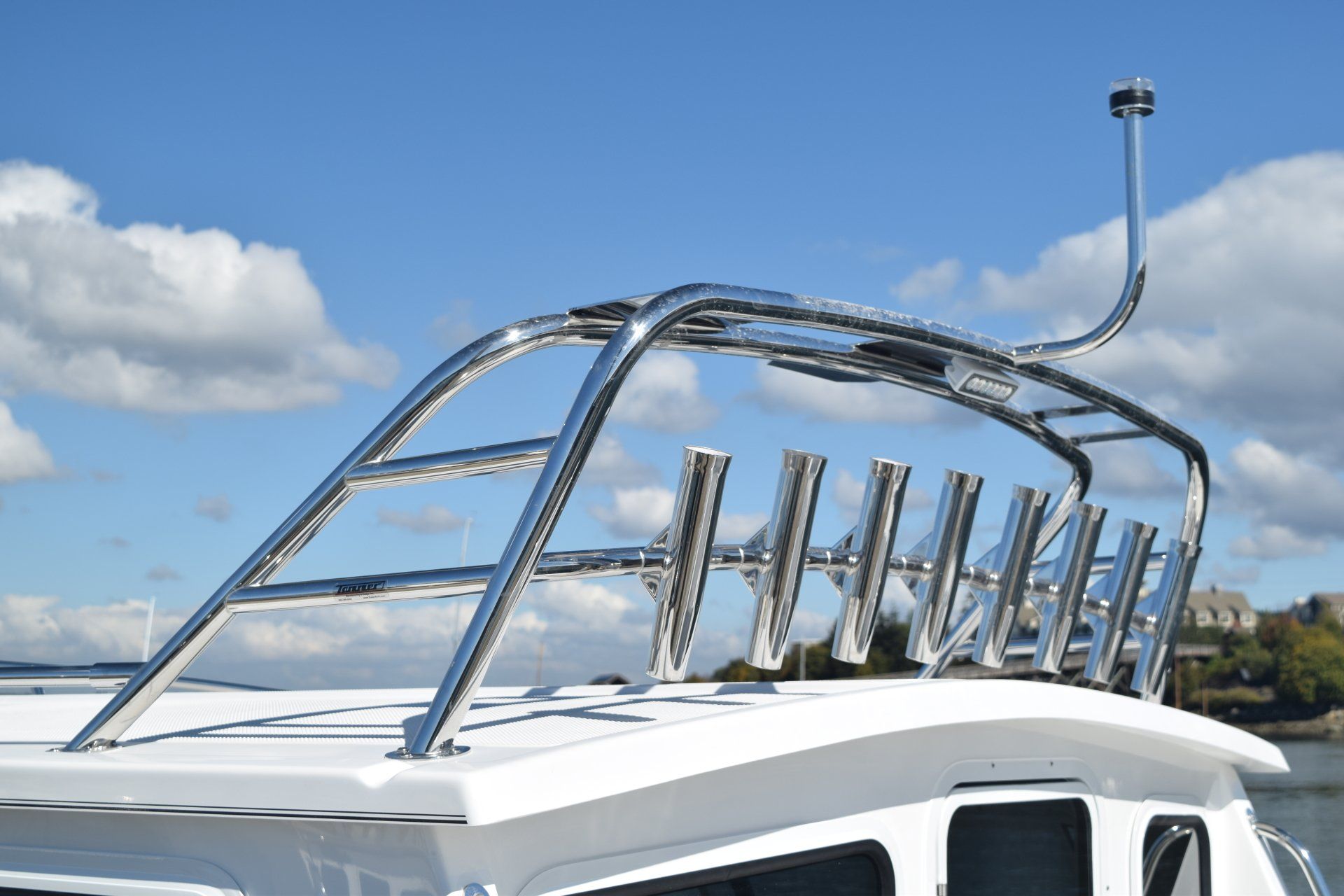 Roof Top Radar Arch by Tanner Manufacturing on a Sea Sport boat