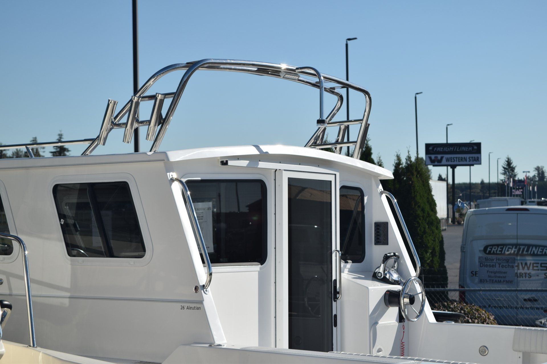 Roof Top Radar Arch by Tanner Manufacturing on a Sea Sport boat