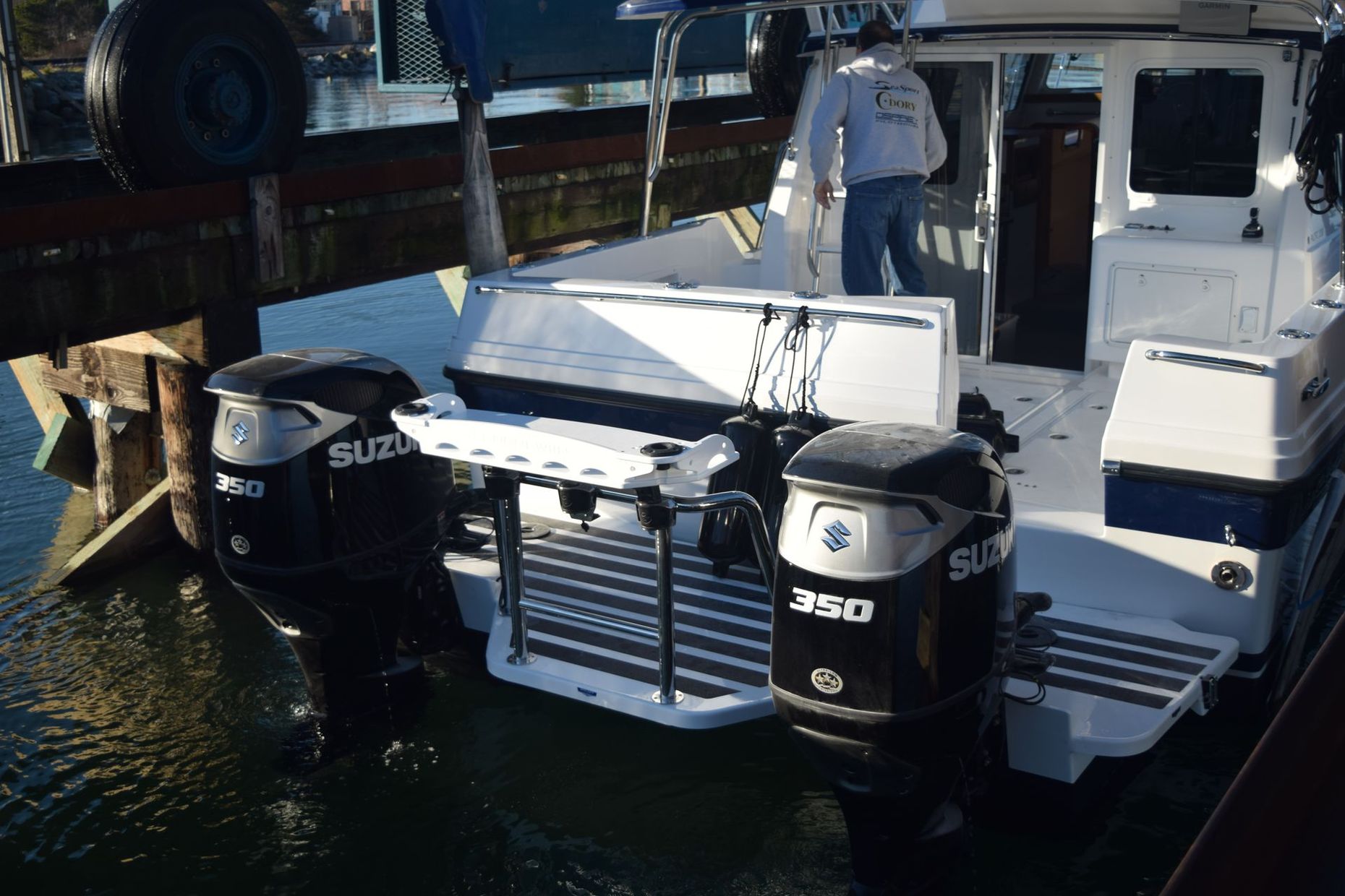 Sea Sport 32 Cat boat with Stainless Rails by Tanner Manufacturing 