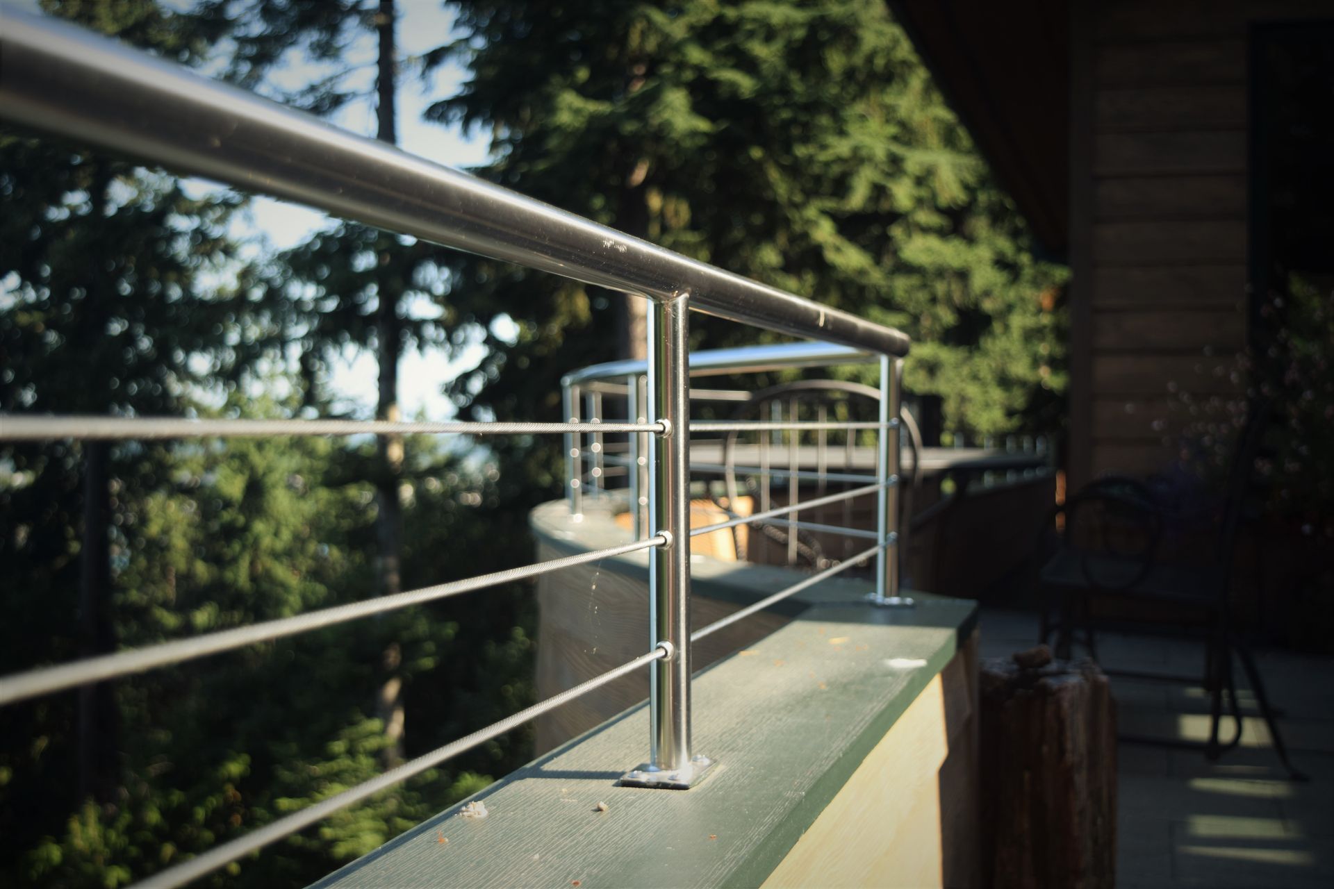 A deck railing made by Tanner Manufacturing.