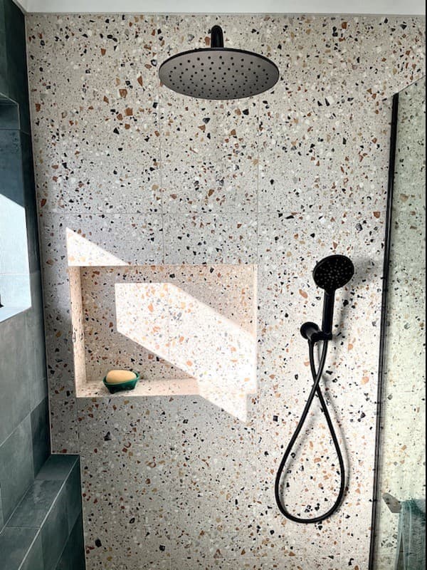 Shower with Speckled Walls — Impact Bathrooms in Bateau Bay, NSW