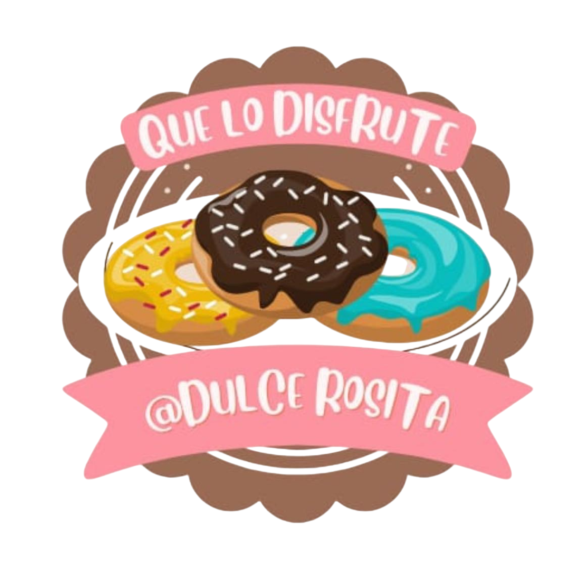 Donas con glaseado colorido, logotipo de 