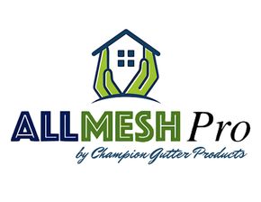 A logo for a company called All Mesh Pro with a house in the middle.