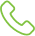 A green outline of a phone on a white background.