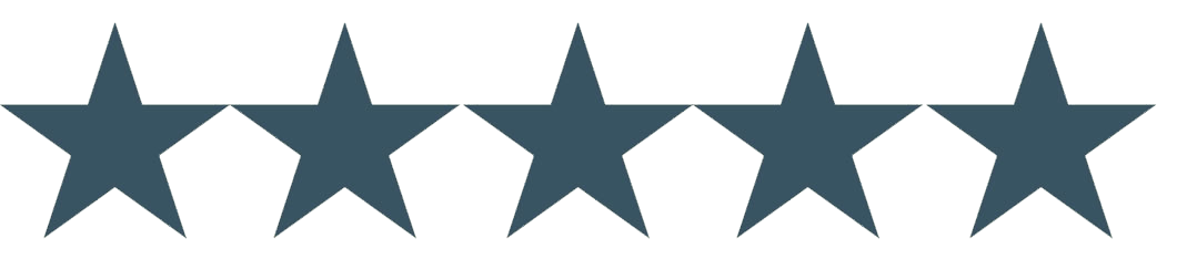 Five stars are lined up in a row on a white background.
