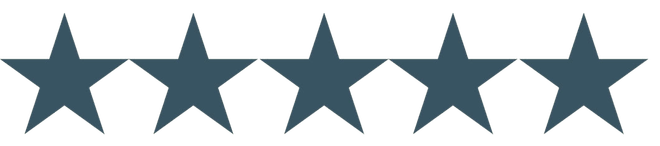 Five stars are lined up in a row on a white background.