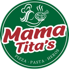 Green and red logo for Mama Tita's Pizza, Pasta and Heros