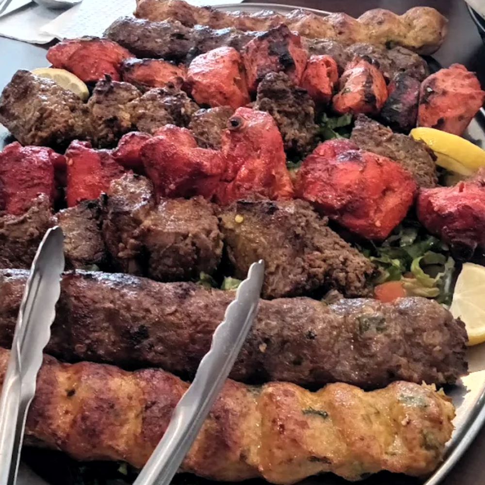 Skewers of kabobs.