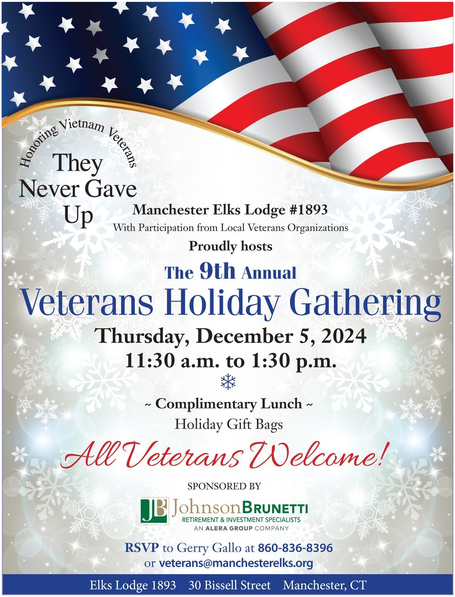 holiday gathering at Manchester elks club