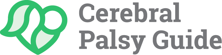 A logo for a cerebral palsy guide with a heart in the middle.