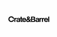 The logo for crate & barrel is black and white on a white background.