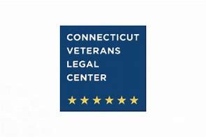 The connecticut veterans legal center logo is a blue square with five stars on it.